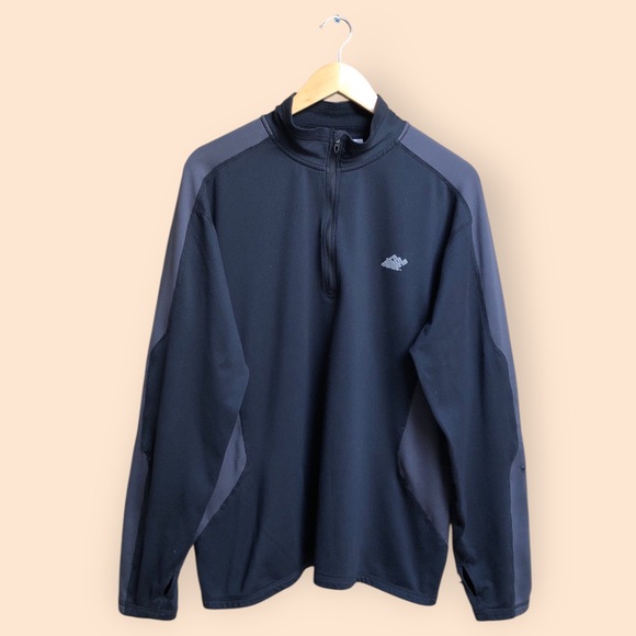 EMS Eastern Mountain Sports MENS Black Thermal Quarter Zip Pullover Outdoors L - Picture 1 of 13